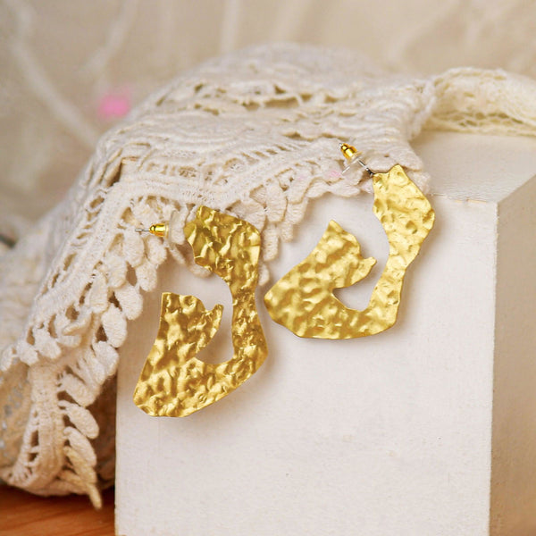 Yellow Hammered Drop - The Earth Store - Fashion Accessories